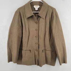 Talbots Size X 14W/16W |‎ Sage Green Alpaca Wool Blend Jacket Pockets